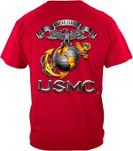 Marine Corps T-Shirt Double Flag Gold Globe Marine Corps T-Shirt MM2153 - Image 7